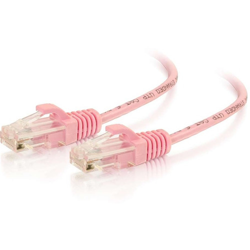 C2G 3ft Cat6 Snagless Unshielded (UTP) Slim Ethernet Patch Cable - Pink - 3 ft Category 6 Network Cable for Network Device - First 1 x (Fleet Network)