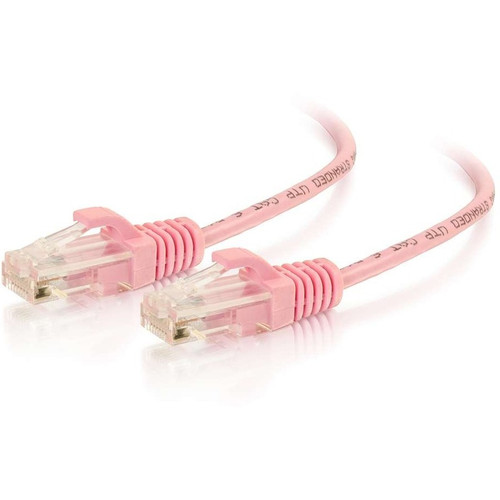 C2G 7ft Cat6 Slim Snagless Unshielded (UTP) Ethernet Cable - Pink - 7 ft Category 6 Network Cable for Network Device - First End: 1 x (Fleet Network)