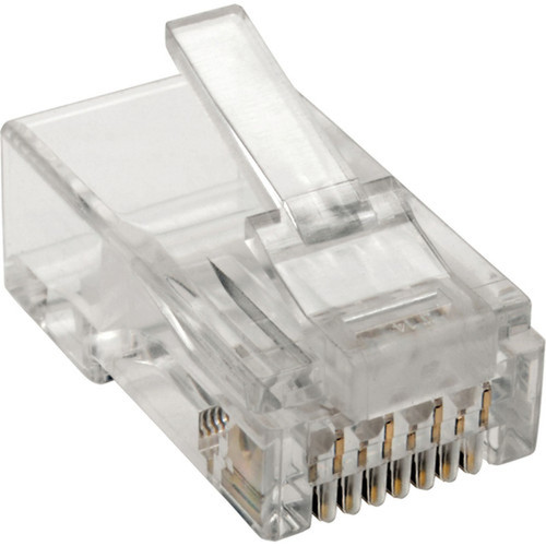 Tripp Lite Cat6 RJ45 Modular Plug for Round Stranded UTP Conductor 4-Pair 100 Pack - 100 Pack - 1 x RJ-45 Network Male N230-100-STR