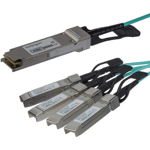 StarTech.com AOC Breakout Cable for Cisco QSFP-4X10G-AOC10M - 15m 40G 1x QSFP+ to 4x SFP+ AOC Cable 40GbE QSFP+ Active Optical Fiber - (Fleet Network)