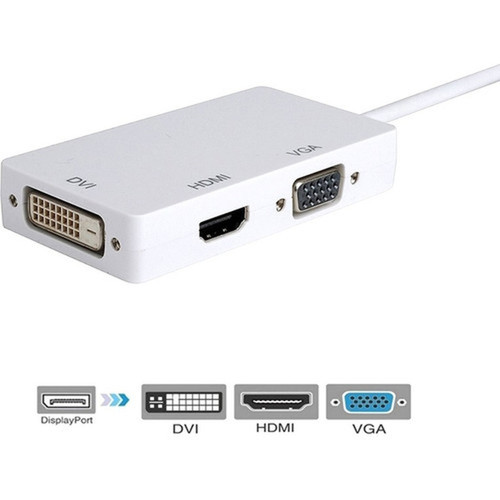 Axiom 3-in-1 DisplayPort to HDMI VGA and DVI Video Adapter - 1 x DisplayPort 11a Digital AudioVideo - Male - 1 x DVI Digital Video 3N1DP2HVD-AX