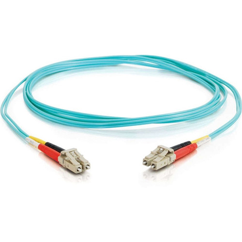 C2G 9.8ft (3m) LC-LC 10Gb 50/125 OM3 Duplex Multimode PVC Fiber Optic Cable - Aqua - 9.8 ft Fiber Optic Network Cable for Network LED, (Fleet Network)