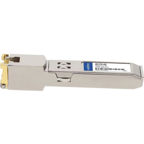 AddOn HP SFP mini-GBIC Module - For Data Networking - 1 x RJ-45 101001000Base-TX LAN - Twisted PairGigabit Ethernet - - - TAA J8177D-AO