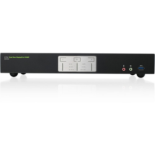 IOGEAR 2-Port 4K Dual View DisplayPort KVMP with USB 30 Hub and Audio TAA - 2 Computers - 1 Local Users - 4096 x 2160 - 5 x USB GCS1942