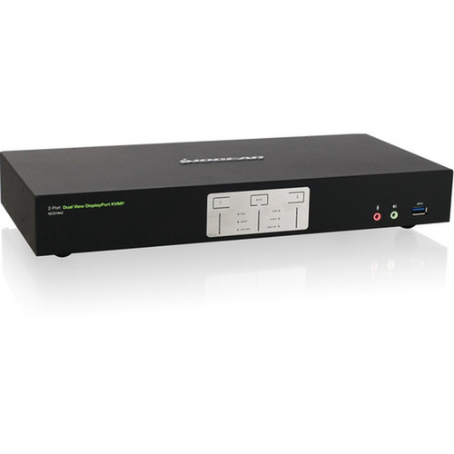 IOGEAR 2-Port 4K Dual View DisplayPort KVMP with USB 30 Hub and Audio TAA - 2 Computers - 1 Local Users - 4096 x 2160 - 5 x USB GCS1942