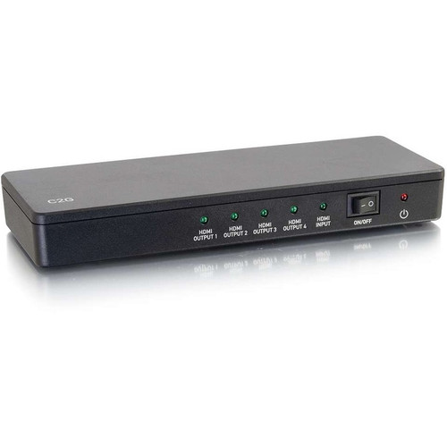 C2G 4-Port HDMI Splitter - 4K 30Hz (TAA) - 4096 x 2160 - 340 MHzMaximum Video Bandwidth - 1 x HDMI In - 4 x HDMI Out - TAA Compliant (Fleet Network)