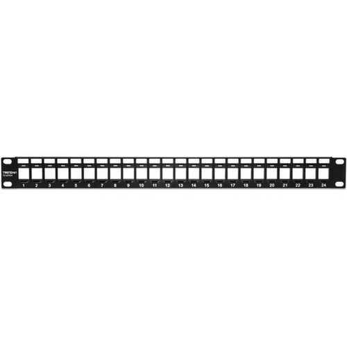 TRENDnet 24-Port Blank Keystone 1U Patch Panel 1U 19 Metal Rackmount Housing Recommended With TC-K25C6  TC-K50C6 Cat6 Keystone - TC-KP24