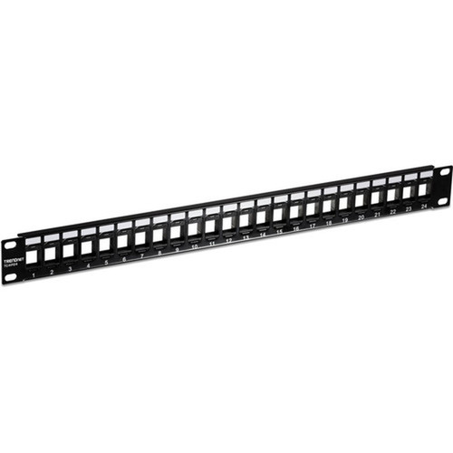 TRENDnet 24-Port Blank Keystone 1U Patch Panel 1U 19 Metal Rackmount Housing Recommended With TC-K25C6  TC-K50C6 Cat6 Keystone - TC-KP24