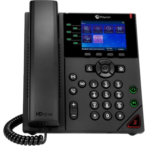 Poly 350 IP Phone - Corded - Corded - Wall Mountable, Desktop - TAA Compliant - 6 x Total Line - VoIP - 2 x Network (RJ-45) - PoE (Fleet Network)
