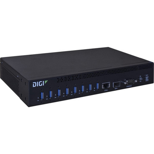 Digi AnywhereUSB 8 Plus USBEthernet Combo Hub - 8 USB Ports - 1 Network RJ-45 Ports - 8 USB 31 Ports - PC AW08-G300
