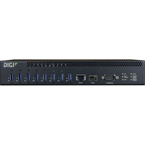 Digi AnywhereUSB 8 Plus USBEthernet Combo Hub - 8 USB Ports - 1 Network RJ-45 Ports - 8 USB 31 Ports - PC AW08-G300