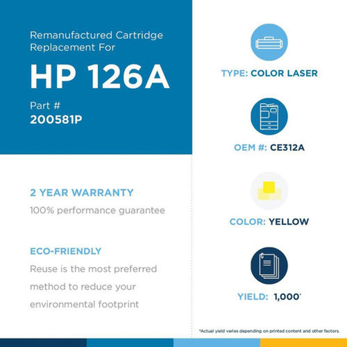Clover Technologies Remanufactured Laser Toner Cartridge - Alternative for HP 126A - Yellow - 1 Pack - 1000 Pages 200581P