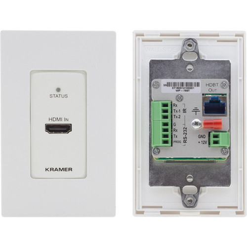 Kramer US-D-size Wall-Plate Transmitter with White  Black Decora Design Frame Sets - 1 Input Device - 22966 ft 70000 mm Range - 1 WP-789TUS-DWB