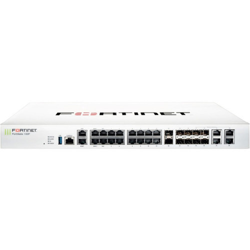 Fortinet FortiGate 100F Network SecurityFirewall Appliance - 22 Port - 10GBase-X 1000Base-T 1000Base-X - 10 Gigabit Ethernet - 21 x FG-100F