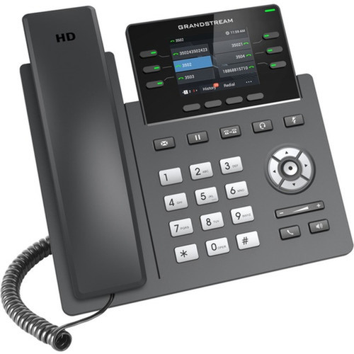Grandstream IP Phone - Corded - Corded - Desktop - 3 x Total Line - VoIP - 2 x Network RJ-45 - PoE Ports GRP2613