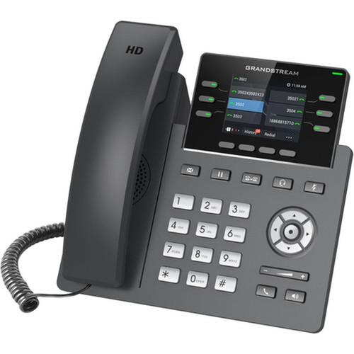 Grandstream IP Phone - Corded - Corded - Desktop - 3 x Total Line - VoIP - 2 x Network RJ-45 - PoE Ports GRP2613