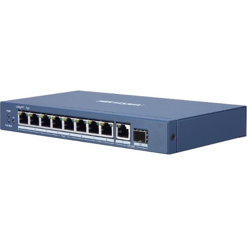 Hikvision 8-Port Gigabit Unmanaged PoE Switch - 8 Ports - 2 Layer Supported - Modular - 1 SFP Slots - 120 W Power Consumption - Pair, (Fleet Network)