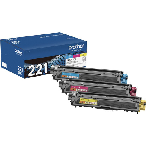 Brother TN221 Original Standard Yield Laser Toner Cartridge - Multi-pack - Cyan, Magenta, Yellow - 3 / Box - 1400 Pages Cyan, 1400 (Fleet Network)