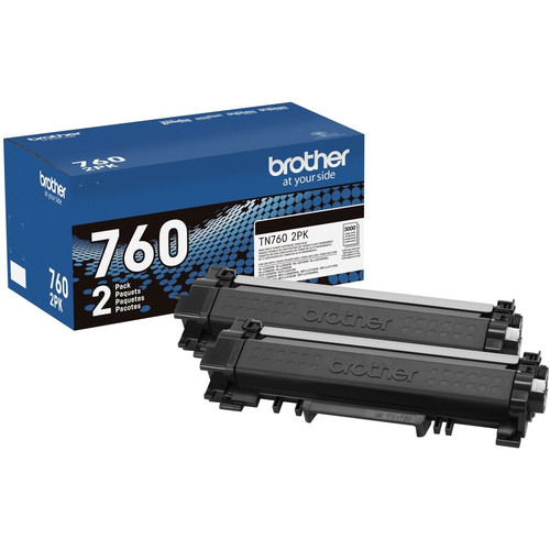 Brother TN760 Original High Yield Laser Toner Cartridge - Twin-pack - Black - 2 / Box - 3000 Pages Black (Per Cartridge) (Fleet Network)