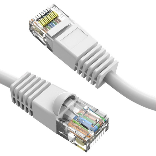 Axiom 6-INCH CAT6 UTP 550mhz Patch Cable Snagless Molded Boot (White) - 6" Category 6 Network Cable for Network Device - First End: 1 (Fleet Network)