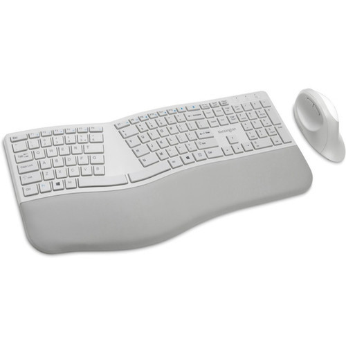 Kensington Pro Fit Ergo Wireless Keyboard and Mouse-Gray - USB Wireless BluetoothRF 40 Keyboard - Gray - USB Wireless BluetoothRF - K75407US
