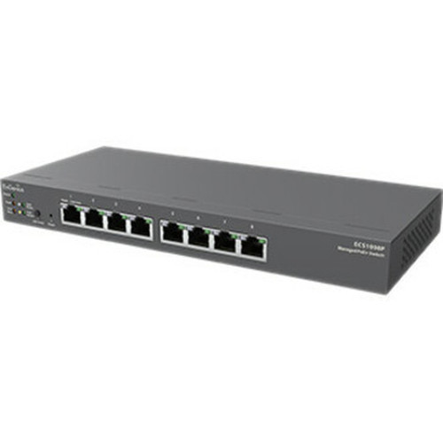 EnGenius Cloud Managed 55W PoE 8 Port Network Switch - 8 Ports - Manageable - 3 Layer Supported - Twisted Pair - Wall Mountable - 2 ECS1008P