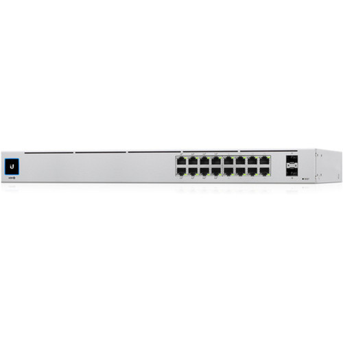 Ubiquiti UniFi 16-Port PoE Switch - 16 Ports - Manageable - 2 Layer Supported - Modular - 2 SFP Slots - Twisted Pair Optical Fiber - USW-16-POE