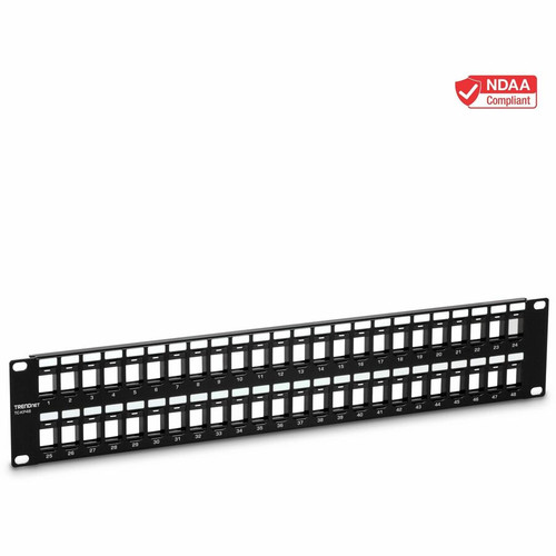 TRENDnet 48-Port Blank Keystone 2U HD Patch Panel, 2U 19" Rackmount Housing, HD Keystone Network Patch Panel, Recommended With & Cat6 (Fleet Network)