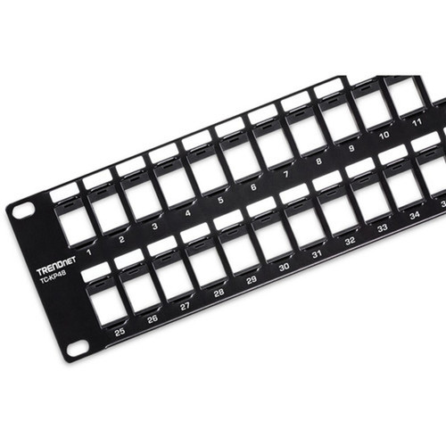 TRENDnet 48-Port Blank Keystone 2U HD Patch Panel 2U 19 Rackmount Housing HD Keystone Network Patch Panel Recommended With  Cat6 TC-KP48