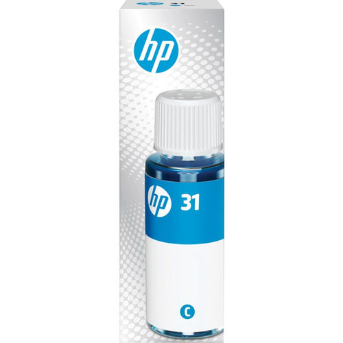 HP 31 70-ml Cyan Original Ink Bottle 1VU26AN - Inkjet - Cyan - 8000 Pages - 70 mL Cyan - High Yield - 1 Bottle 1VU26AN