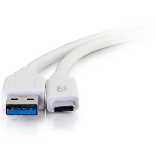 C2G 6ft USB 30 Type C to USB A - USB Cable White MM - 6 ft USBUSB-C Data Transfer Cable for Tablet Smartphone Notebook - First 1 28836