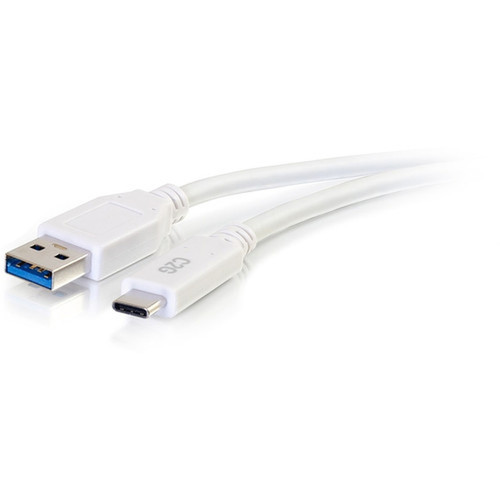 C2G 6ft USB 30 Type C to USB A - USB Cable White MM - 6 ft USBUSB-C Data Transfer Cable for Tablet Smartphone Notebook - First 1 28836