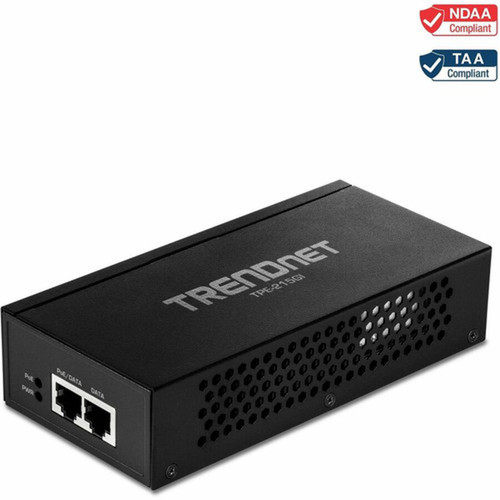 TRENDnet 25G PoE Injector TPE-215GI PoE 154W or PoE 30W Converts a non-PoE Port to a PoE 25G Port 25GBASE-T Compliant TPE-215Gi