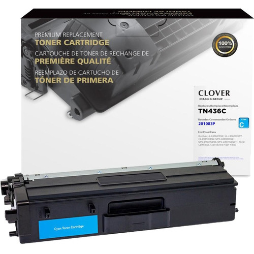 Clover Technologies Remanufactured Extra High Yield Laser Toner Cartridge - Alternative for Brother TN436C - Cyan Pack - 6500 Pages (Fleet Network)