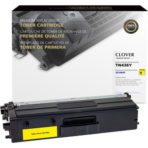 Clover Technologies Remanufactured Extra High Yield Laser Toner Cartridge - Alternative for Brother TN436Y - Yellow Pack - 6500 Pages 201085P
