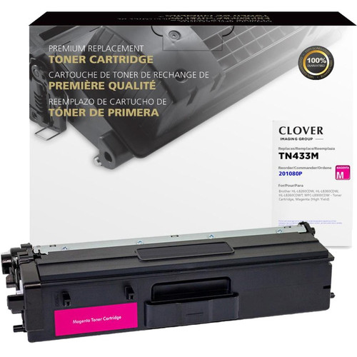 Clover Technologies Remanufactured High Yield Laser Toner Cartridge - Alternative for Brother TN433M - Magenta Pack - 4000 Pages (Fleet Network)