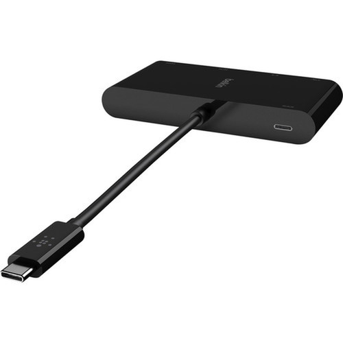 Belkin USB-C Multiport Adapter USB-C to HDMI - USB A 30 - VGA up to 100W Power Delivery up 4k Resolution - for Notebook - 100 W - AVC004BK-BL