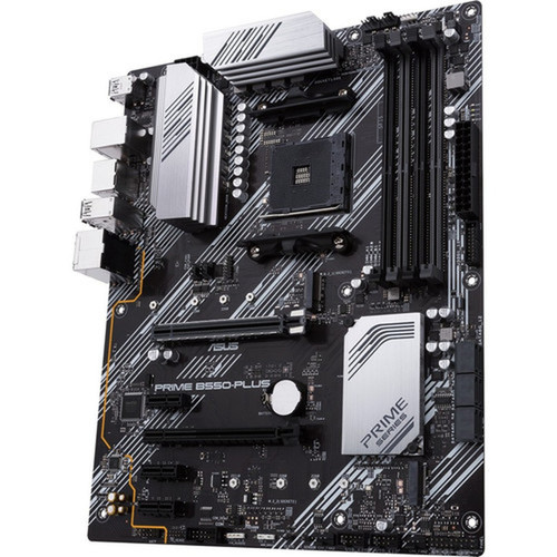 Asus Prime B550-PLUS Desktop Motherboard - AMD B550 Chipset - Socket AM4 - ATX - 128 GB DDR4 SDRAM Maximum RAM - DIMM UDIMM - 4 x - - PRIME B550-PLUS