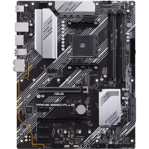 Asus Prime B550-PLUS Desktop Motherboard - AMD B550 Chipset - Socket AM4 - ATX - 128 GB DDR4 SDRAM Maximum RAM - DIMM UDIMM - 4 x - - PRIME B550-PLUS