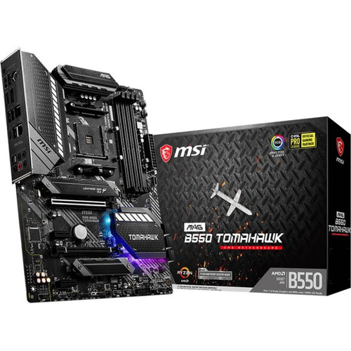 MSI MAG B550 TOMAHAWK Desktop Motherboard - AMD B550 Chipset - Socket AM4 - ATX - 128 GB DDR4 SDRAM Maximum RAM - DIMM, UDIMM - 4 x - (Fleet Network)