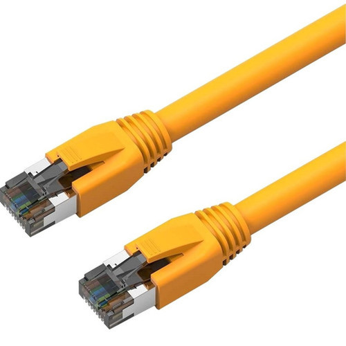 Axiom 50FT CAT8 2000mhz SFTP Shielded Patch Cable Snagless Boot Yellow - 50 ft Category 8 Network Cable for Network Device - First C8SBSFTP-Y50-AX