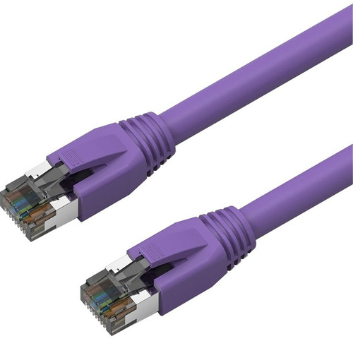 Axiom 1FT CAT8 2000mhz S/FTP Shielded Patch Cable Snagless Boot (Purple) - 1 ft Category 8 Network Cable for Network Device - First - (Fleet Network)