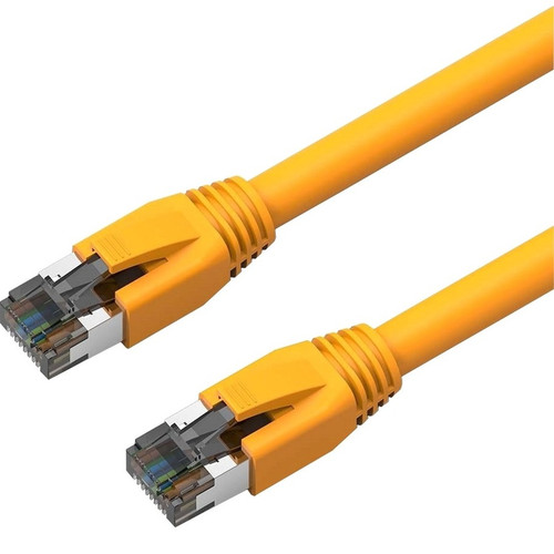 Axiom 7FT CAT8 2000mhz S/FTP Shielded Patch Cable Snagless Boot (Yellow) - 7 ft Category 8 Network Cable for Network Device - First - (Fleet Network)