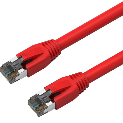 Axiom 2FT CAT8 2000mhz S/FTP Shielded Patch Cable Snagless Boot (Red) - 2 ft Category 8 Network Cable for Network Device - First End: (Fleet Network)
