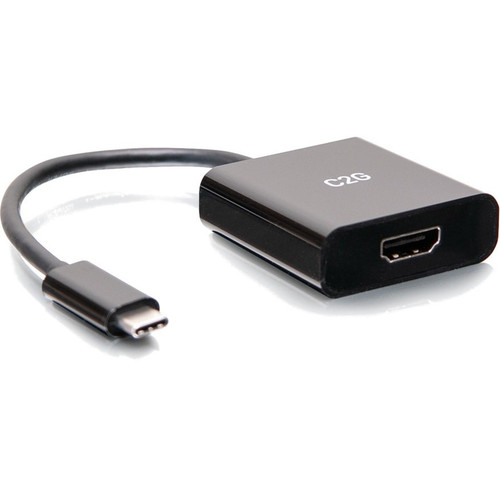 C2G 4K USB C to HDMI Adapter - 1 x Type C USB Male - 1 x HDMI Digital Audio/Video Female - 3840 x 2160 Supported - Black (Fleet Network)