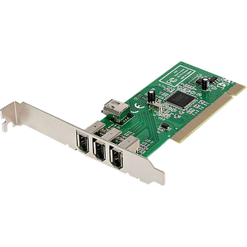 StarTech.com 4 Port IEEE-1394 FireWire PCI Card - 3 x 6-pin FireWire IEEE 1394a FireWire External (Fleet Network)