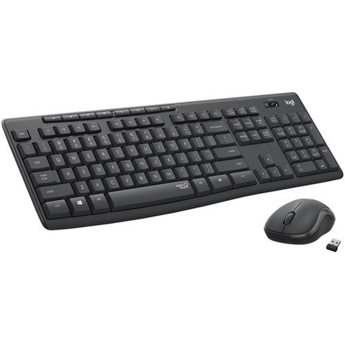 Logitech MK295 Silent Wireless Combo - USB Wireless Wi-FiRF - Graphite - USB Wireless Wi-Fi Mouse - Optical - Graphite - Volume Key 920-009782