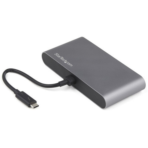 StarTechcom Thunderbolt 3 Mini Dock - Portable Dual Monitor TB3 Docking Station DisplayPort 4K 60Hz - 1x USB-A GbE - 28cm 11 - 3 TB3DKM2DPL