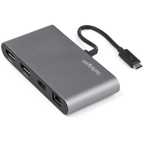 StarTechcom Thunderbolt 3 Mini Dock - Portable Dual Monitor TB3 Docking Station DisplayPort 4K 60Hz - 1x USB-A GbE - 28cm 11 - 3 TB3DKM2DPL