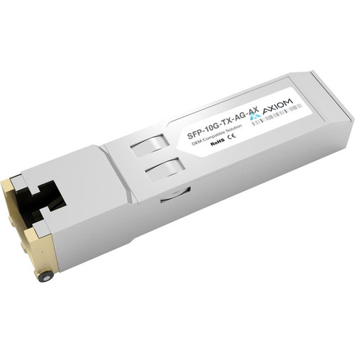 Axiom 10GBASE-T SFP+ Transceiver for Avago - SFP-10G-TX-AG - For Optical Network, Data Networking - 1 x 10GBase-T Network - Optical - (Fleet Network)